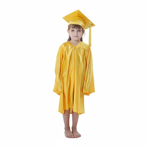 Cap and Gown Direct Shiny Kinder Gold Cap, Gown & Tassel for Graduation