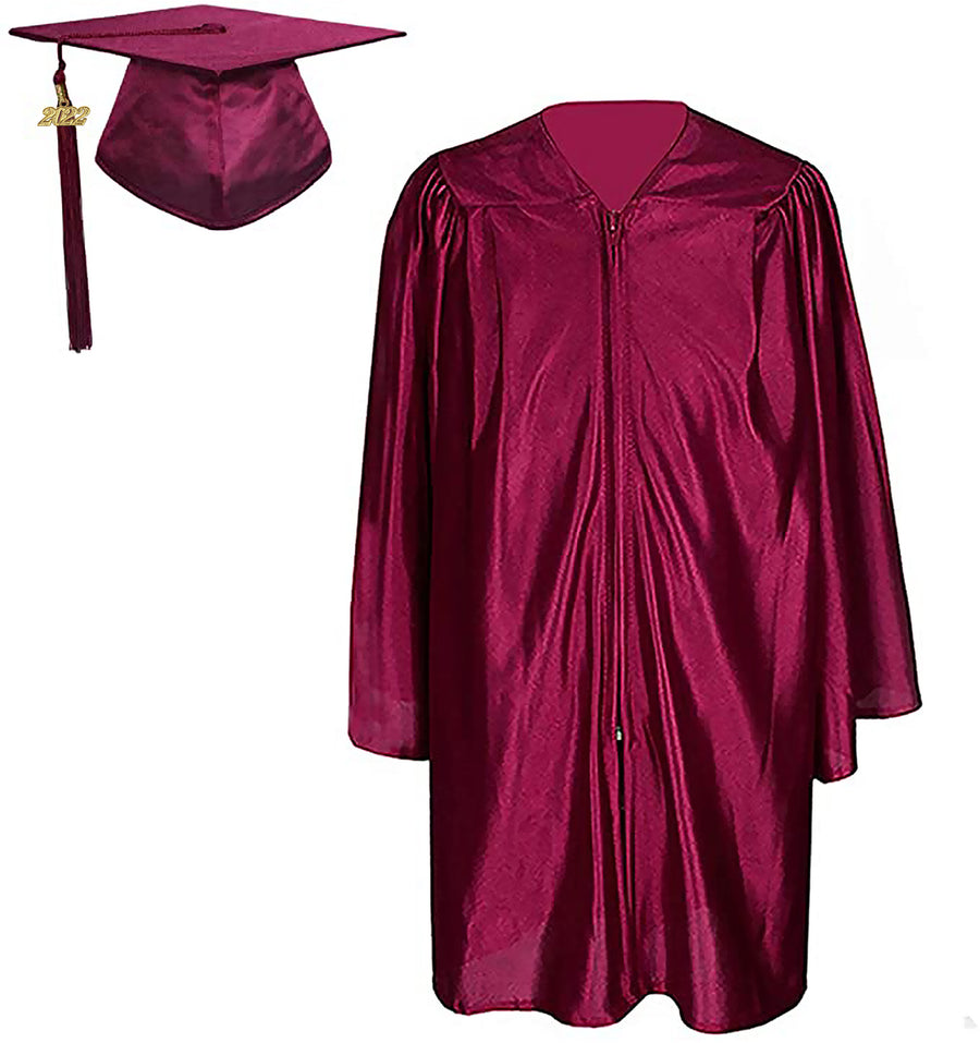 Cap and Gown Direct Shiny Kinder Maroon Cap, Gown & Tassel for Graduation