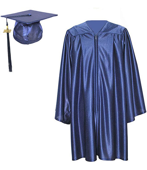 Cap and Gown Direct Shiny Kinder Navy Cap, Gown & Tassel for Graduation