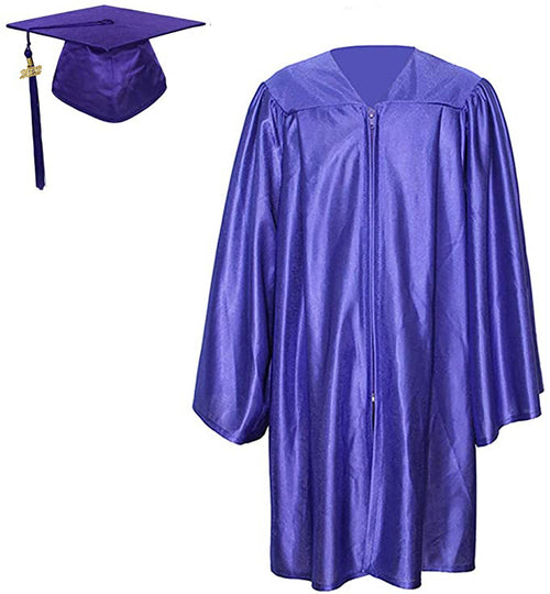 Cap and Gown Direct Shiny Kinder Purple Cap, Gown & Tassel for Graduation