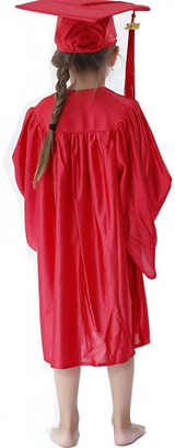 Cap and Gown Direct Shiny Kinder Red Cap, Gown & Tassel for Graduation, view 4