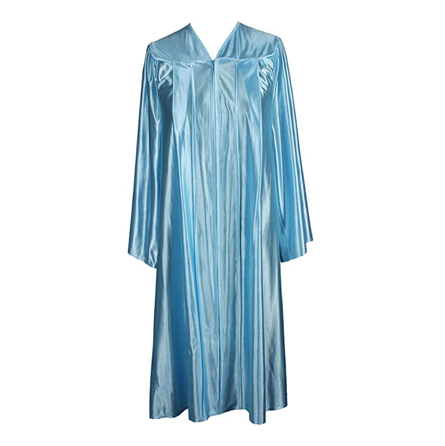 Cap and Gown Direct Light Blue Shiny Choir Gown