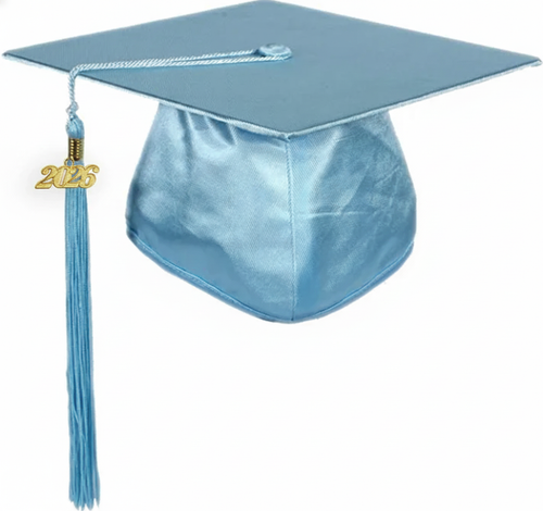 Cap and Gown Direct Shiny Light Blue Graduation Cap