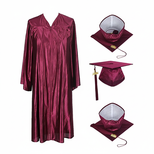 Cap and Gown Direct Shiny Maroon Cap, Gown & Tassel for Graduation