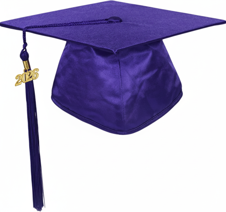Cap and Gown Direct Shiny Purple Graduation Cap and Tassel