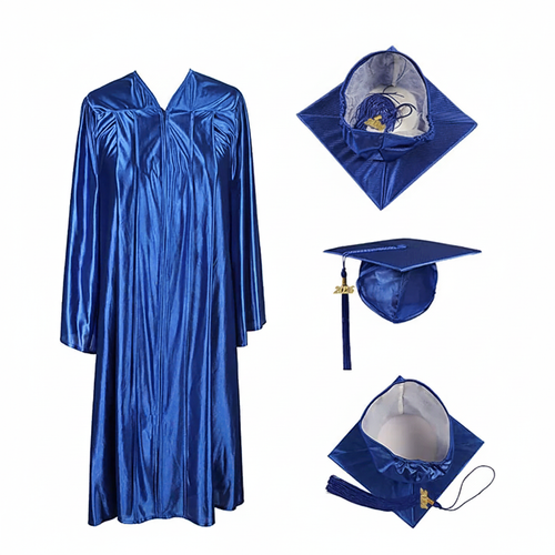 Cap and Gown Direct Shiny Royal Cap, Gown & Tassel for Graduation
