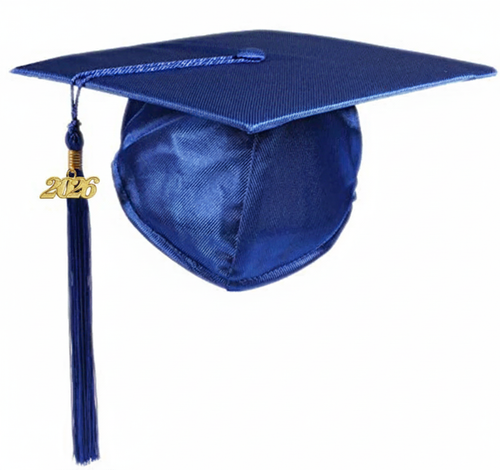Cap and Gown Direct Shiny Royal Graduation Cap