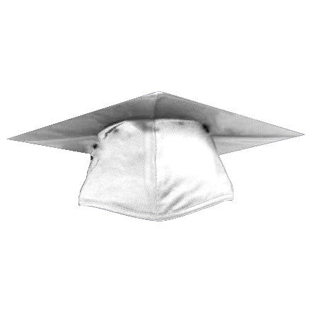 Cap and Gown Direct Shiny White Graduation Cap