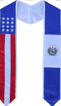 Cap and Gown Direct USA/El Salvador Flag Graduation Stole - Flag Sashes for Graduates