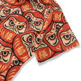 Castlebeard 100% Cotton Hawaiian Shirt For Men Japanese Daruma Doll Camp Collar Shirt By Yakima, view 4