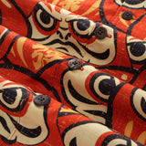 Castlebeard 100% Cotton Hawaiian Shirt For Men Japanese Daruma Doll Camp Collar Shirt By Yakima, view 5