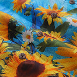 Castlebeard 100% Cotton Hawaiian Shirt For Men Sunflowers Growing Wild Camp Collar Shirt By Sun, view 5