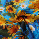 Castlebeard 100% Cotton Hawaiian Shirt For Men Sunflowers Growing Wild Camp Collar Shirt By Sun, view 6