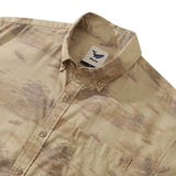 Castlebeard 1920s Vintage Men's Hawaiian Shirt Serenity along the Riverbank Cotton Button-down Short Sleeve Aloha Shirt By Cigar, view 2