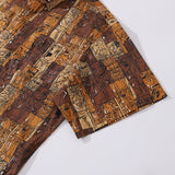 Castlebeard 1940s Hawaiian Shirt For Men TIKI Print Cotton Button Down Short Sleeve Aloha Shirt By Sun, view 4