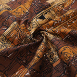 Castlebeard 1940s Hawaiian Shirt For Men TIKI Print Cotton Button Down Short Sleeve Aloha Shirt By Sun, view 6