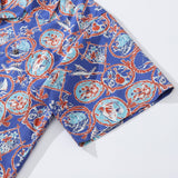 Castlebeard 1960s Vintage Hawaiian Shirt For Men Table Time Shirt Camp Collar 100% Cotton By Evan, view 4