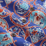 Castlebeard 1960s Vintage Hawaiian Shirt For Men Table Time Shirt Camp Collar 100% Cotton By Evan, view 5