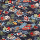 Castlebeard 1970s Vintage Hawaiian Shirt Thanksgiving feast Shirt Camp Collar 100% Cotton By Amy, view 3