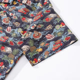 Castlebeard 1970s Vintage Hawaiian Shirt Thanksgiving feast Shirt Camp Collar 100% Cotton By Amy, view 4
