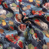 Castlebeard 1970s Vintage Hawaiian Shirt Thanksgiving feast Shirt Camp Collar 100% Cotton By Amy, view 6