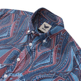 Castlebeard 1970s Vintage Men's Hawaiian Shirt Abstract City Print Button-down Short Sleeve Aloha Shirt By Amy, view 2