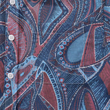 Castlebeard 1970s Vintage Men's Hawaiian Shirt Abstract City Print Button-down Short Sleeve Aloha Shirt By Amy, view 3