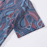 Castlebeard 1970s Vintage Men's Hawaiian Shirt Abstract City Print Button-down Short Sleeve Aloha Shirt By Amy, view 4