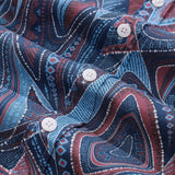 Castlebeard 1970s Vintage Men's Hawaiian Shirt Abstract City Print Button-down Short Sleeve Aloha Shirt By Amy, view 5