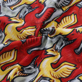 Castlebeard 1980s Vintage Men's Hawaiian Shirt Unicorn Print Cotton Button-down Short Sleeve Aloha Shirt, view 6