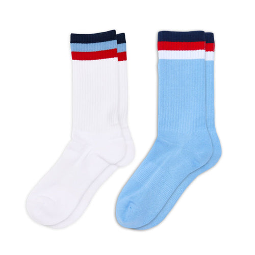 Castlebeard 3 Stripe Casual Crew Socks 2-Pack