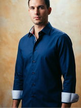 Castlebeard Alexander Button-Up Shirt With Contrast Details // Navy // Contemporary Fit (Regular), view 3