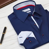Castlebeard Alexander Button-Up Shirt With Contrast Details // Navy // Contemporary Fit (Regular), view 4