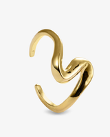 Castlebeard Anastasia Sculptural Wavy Gold Open Cuff Bracelet, view 4