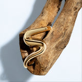 Castlebeard Anastasia Sculptural Wavy Gold Open Cuff Bracelet, view 6