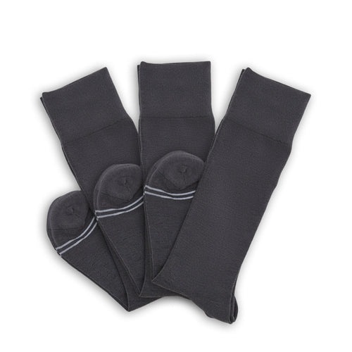 Castlebeard Asher 3-Pack - Charcoal Dress Socks
