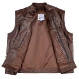 Castlebeard BECK® 566 Horsehide Motorcycle Vest — Brown, view 2