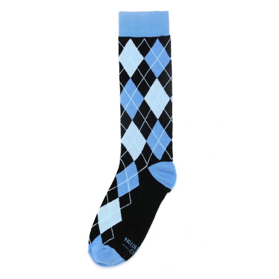 Castlebeard Black and Blue Argyle Socks