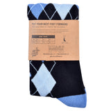 Castlebeard Black and Blue Argyle Socks, view 5