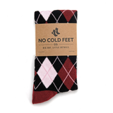 Castlebeard Black, Burgundy and Blush Argyle Socks, view 3