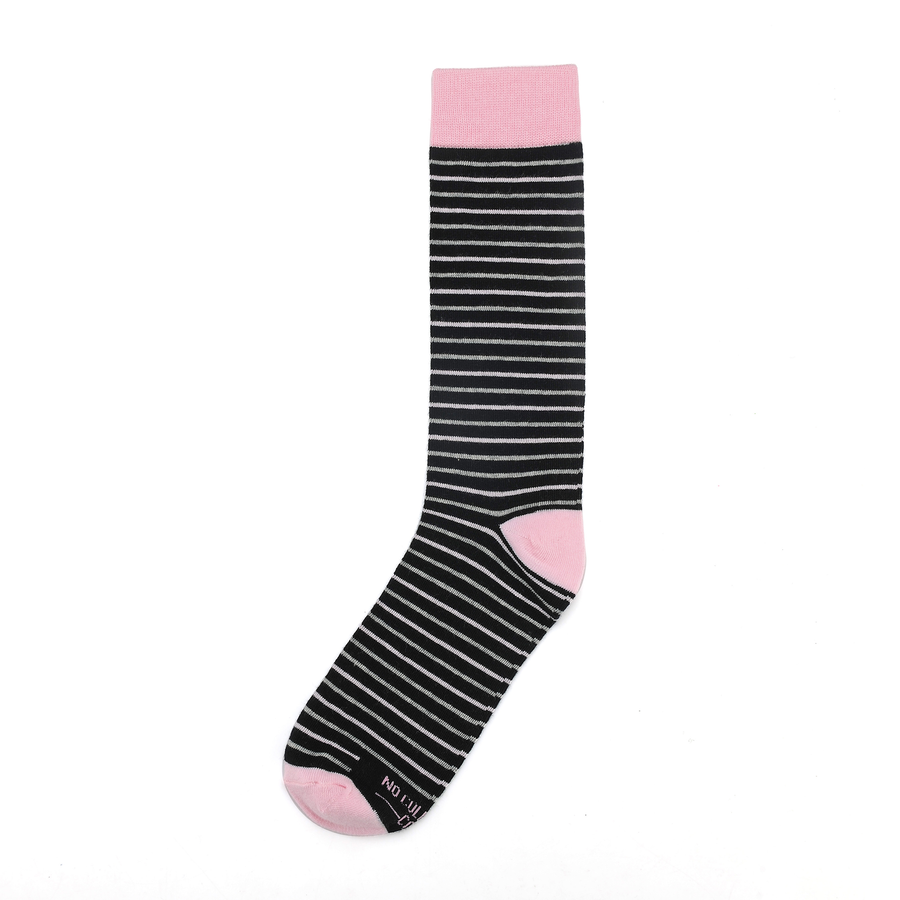 Castlebeard Black, Pink and Grey Striped Socks