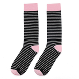Castlebeard Black, Pink and Grey Striped Socks, view 3