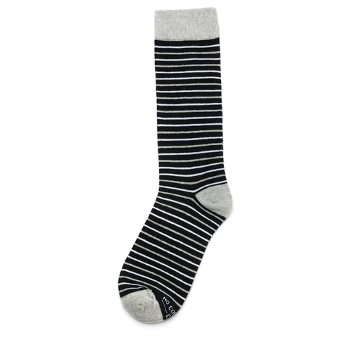 Castlebeard Black, White, and Grey Striped Socks