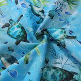 Castlebeard Blue Hawaiian Shirt For Men Short Sleeve Ocean Sonata Shirt Button-down Cotton Shirt By Seven, view 6