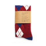 Castlebeard Burgundy and Navy Argyle Socks, view 4
