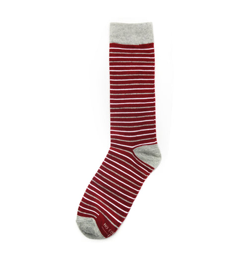 Castlebeard Burgundy and White Striped Socks