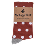 Castlebeard Burnt Orange with White Polka Dot Socks, view 2