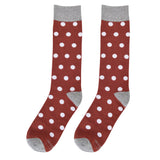 Castlebeard Burnt Orange with White Polka Dot Socks, view 4