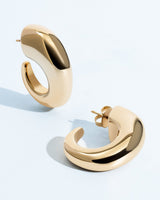 Castlebeard Camila Chunky Sculptural Gold Open Hoop Earrings, view 6