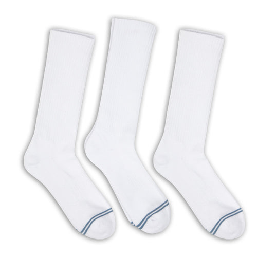 Castlebeard Casual White Crew Socks 3-Pack